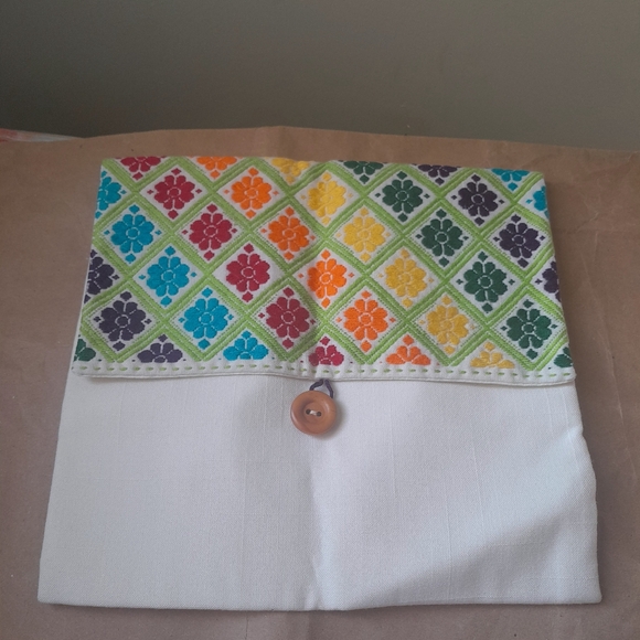 Colorful Patterned Clutch with Button Closure - Picture 1 of 2